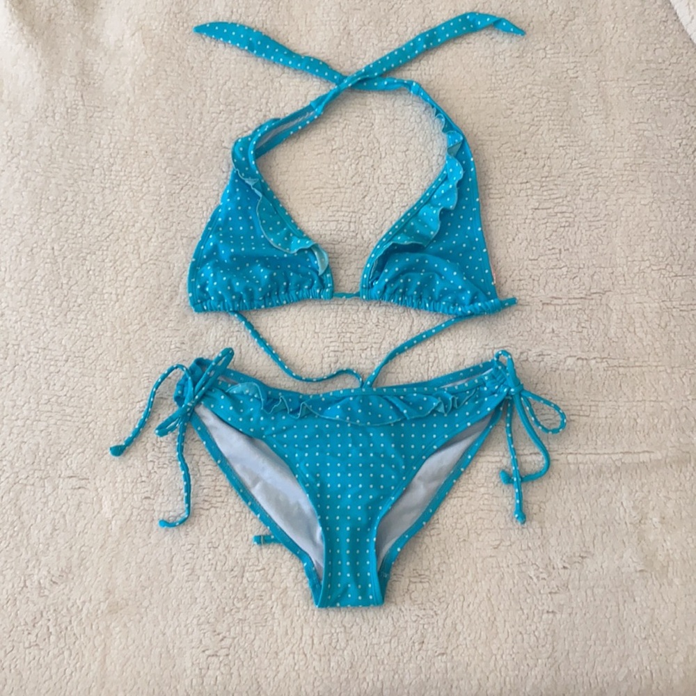 🪞 SET dotted halter tie side bikini 2 piece set